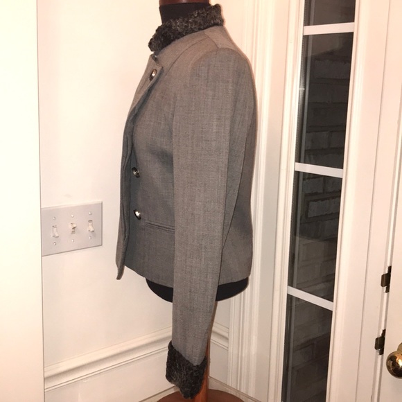 93 Karen  Nicole New York Vintage fur trimmed jacket sz 6 p2p 16 - Picture 6 of 11